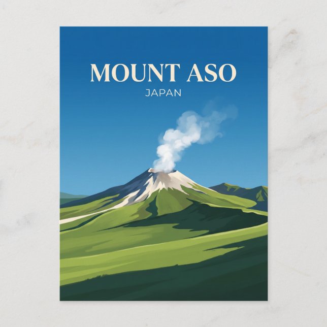 Mount Aso Japan Postkarte (Vorderseite)