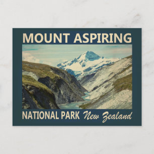 Mount Aspiring Nationalpark Neuseeland Retro Postkarte
