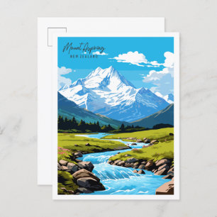 Mount Aspiring Vintage-Darstellung Postkarte