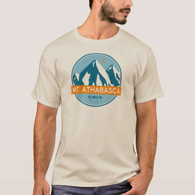 Mount Athabasca Sterne Mond T-Shirt (Vorderseite)