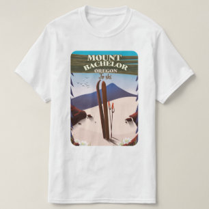 Mount Bachelor Oregon Skifahrplakat T-Shirt