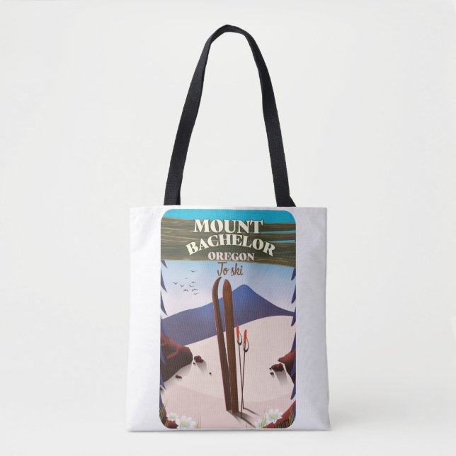 Mount Bachelor Oregon Skifahrplakat Zwei-Tone-C (Vorderseite)