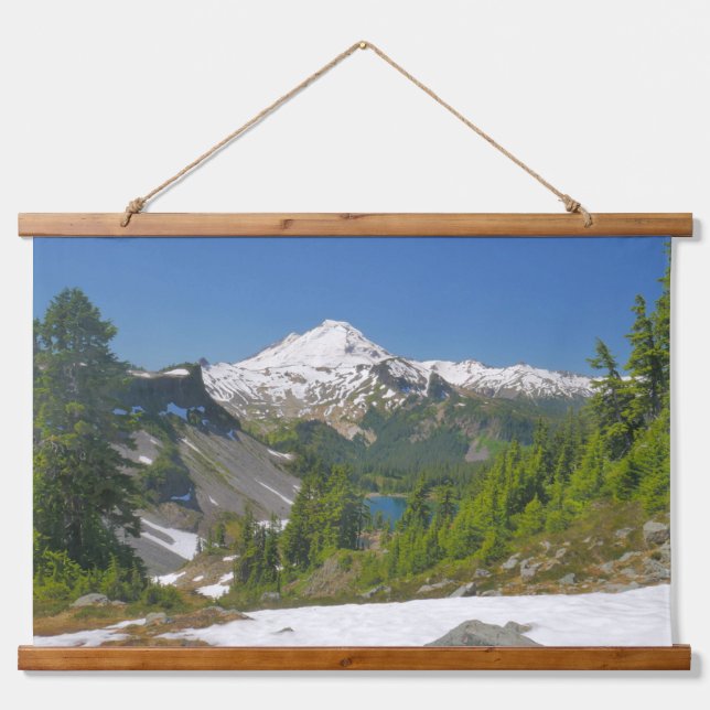 Mount Baker Bergwelt Landschaft Fotografie Wandteppich Mit Holzrahmen (Vorne)