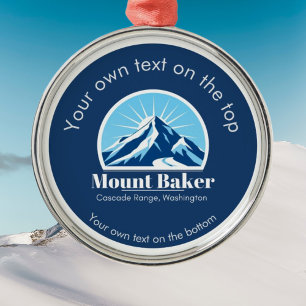 Mount Baker Cascade Washington Skiort Medaille Ornament Aus Metall