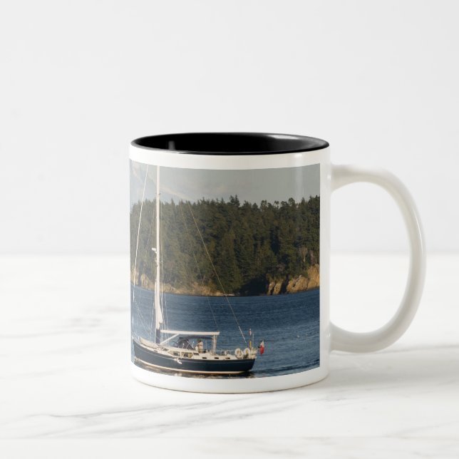 Mount Baker dominiert Landschaft Zweifarbige Tasse (Rechts)