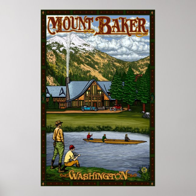 Mount Baker Lodge - Northern Cascade Travel Poster (Vorne)