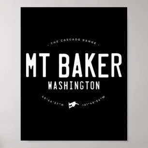 Mount Baker Washington Grafik abgenutzt Vintage Poster