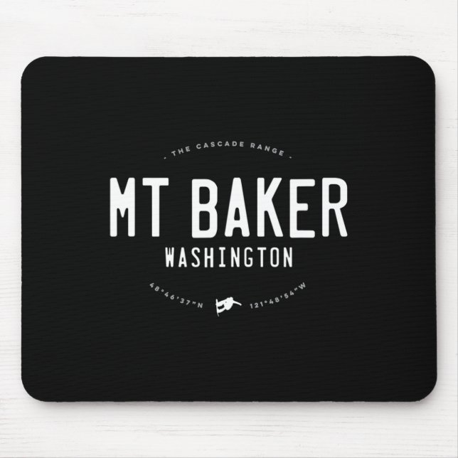 Mount Baker Washington Grafik erschüttert Vintag Mousepad (Vorne)