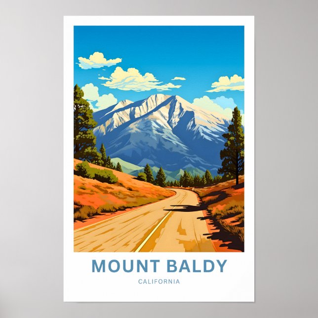 Mount Baldy California Travel Print Poster (Vorne)