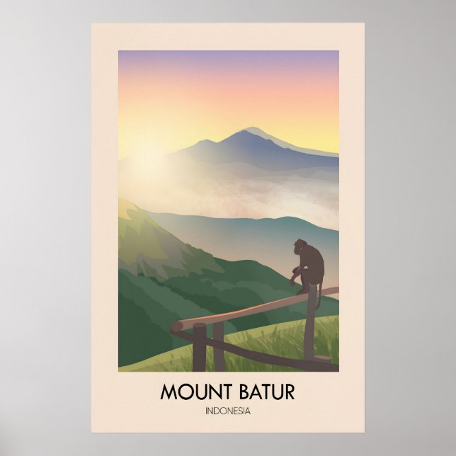 Mount Batur Bali Reiseposter Poster (Vorne)