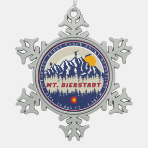 Mount Bierstadt Colorado 14er Vierbettzimmer Klett Schneeflocken Zinn-Ornament