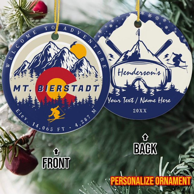 Mount Bierstadt Colorado Flag Berg Sonnenuntergang Keramik Ornament (Von Creator hochgeladen)