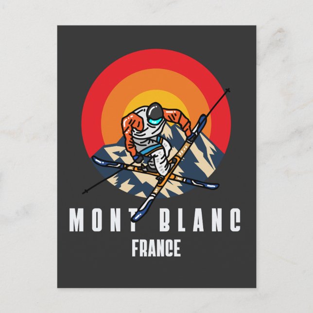 Mount Blanc Ski Frankreich Postkarte (Vorderseite)