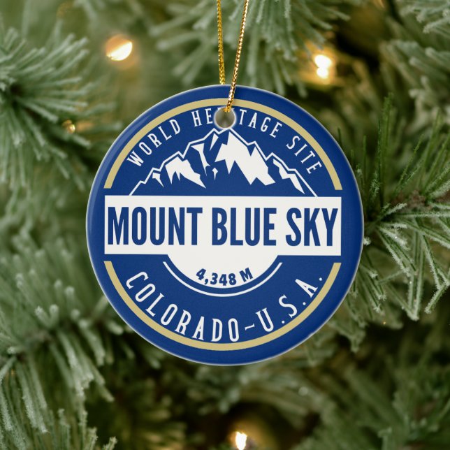 Mount Blue Sky Colorado Mountain Keramik Ornament (Baum)