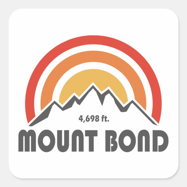 Mount Bond New Hampshire Quadratischer Aufkleber (Vorderseite)