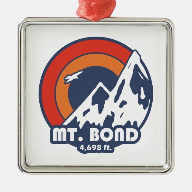 Mount Bond New Hampshire Sun Eagle Ornament Aus Metall (Vorne)
