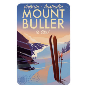 Mount Buller Australien Vintage-Ski-Poster Magnet