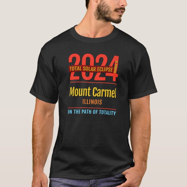 Mount Carmel Illinois IL Total Solar Eclipse 2024 T-Shirt (Vorderseite)