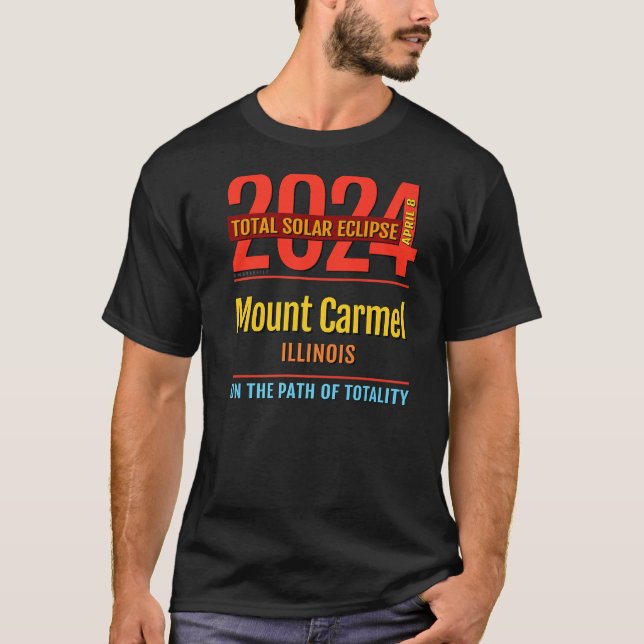 Mount Carmel Illinois IL Total Solar Eclipse 2024 T-Shirt (Vorderseite)