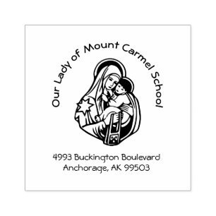 Mount Carmel Selige Jungfrau Mary Brown Scapular Gummistempel