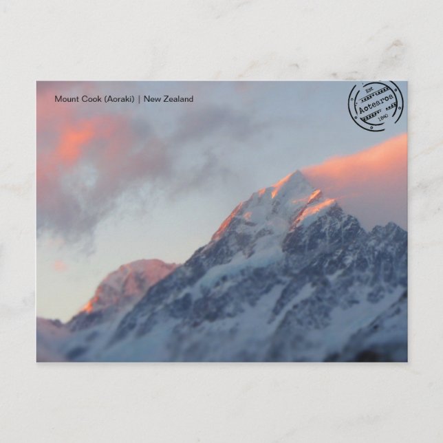 Mount Cook (Aoraki) (Neuseeland) Postkarte (Vorderseite)