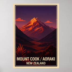 Mount Cook (Aoraki) Neuseeland V04 Poster
