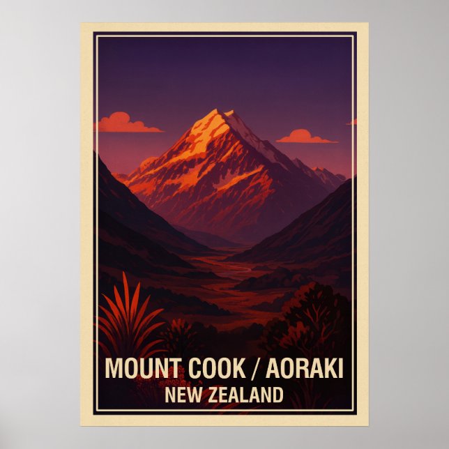 Mount Cook (Aoraki) Neuseeland V04 Poster (Vorne)