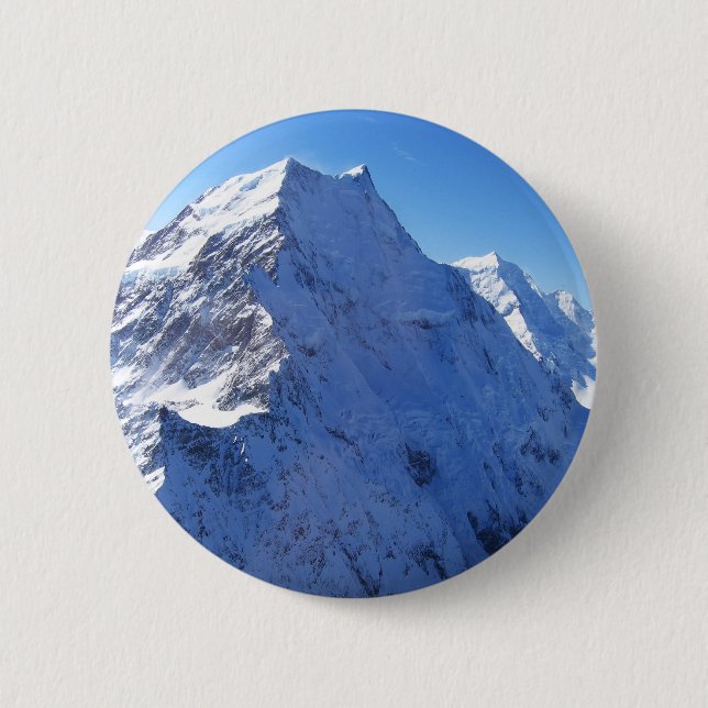 Mount Cook (Aoraki) Peak, Neuseeland Button (Vorderseite)