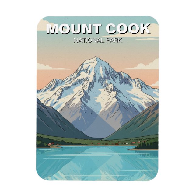 Mount Cook National Park New Zealand Postcard Magnet (Vertikal)