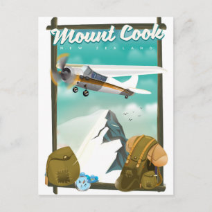 Mount Cook Neuseeland Reiseplakat Postkarte
