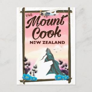 Mount Cook Neuseeland Reiseplakat Postkarte