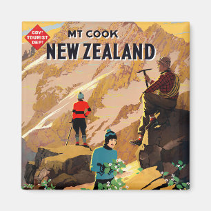 Mount Cook Neuseeland Vintage-Reise Magnet