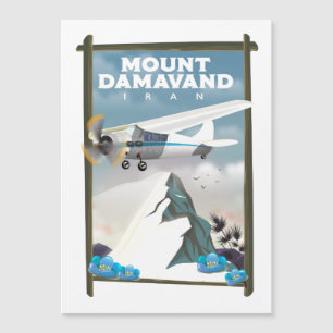 Mount Damavand Iran Reiseplakat. Magnetkarte
