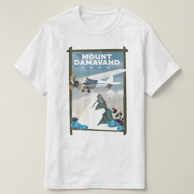 Mount Damavand Iran Reiseplakat. T-Shirt (Design vorne)