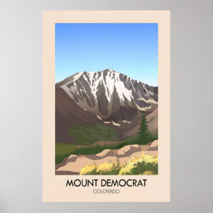 Mount Democrat Colorado USA Reiseplakat Poster