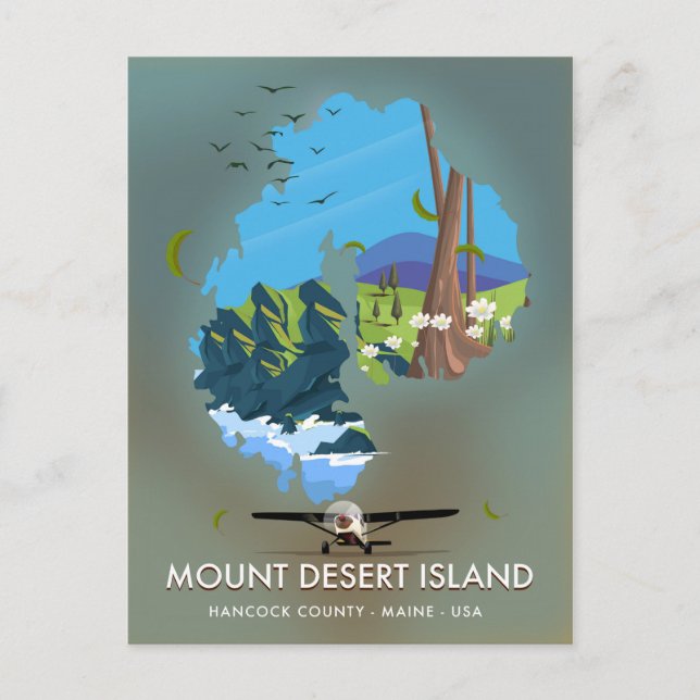 Mount Desert Island, Hancock Landkreis, Maine, USA Postkarte (Vorderseite)