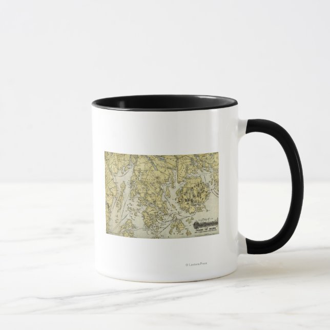 Mount Desert Island und Küste Maine Map Tasse (Rechts)