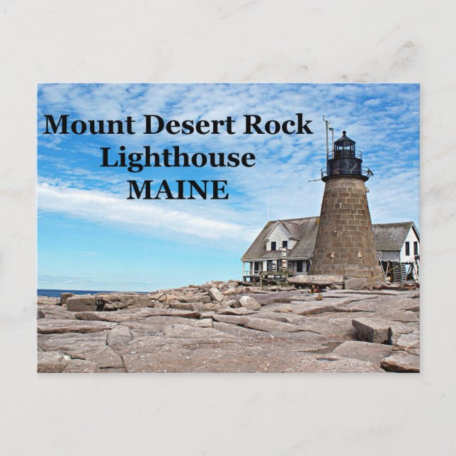 Mount Desert Rock Lighthouse, Maine Postcard Postkarte (Vorderseite)