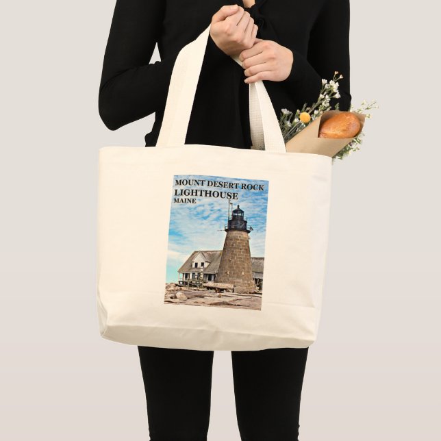 Mount Desert Rock Lighthouse, Maine Tote Bag Jumbo Stoffbeutel (Vorderseite (Produkt))