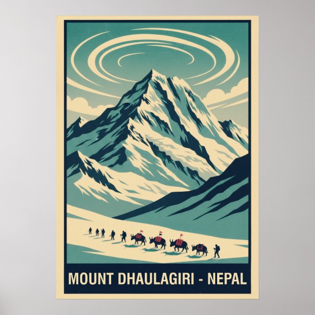 Mount Dhaulagiri Nepal V04 Poster (Vorne)