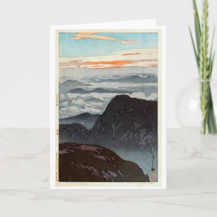 Mount Eboshi, Hiroshi Yoshida, Woodcut Karte