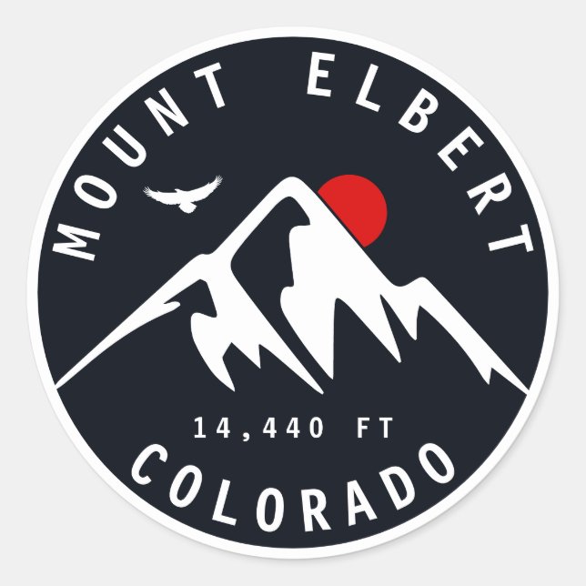 Mount Elbert - Colorado 14ers Fourteener Runder Aufkleber (Vorderseite)