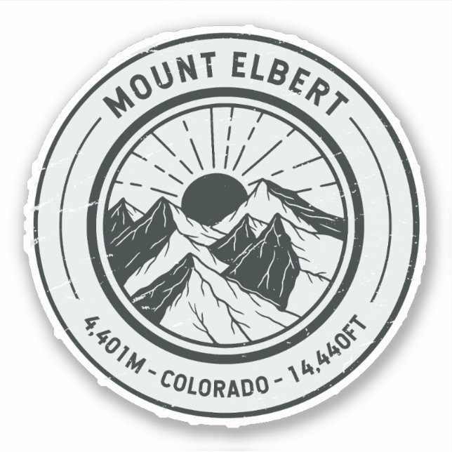 Mount Elbert Colorado Hiking Skiing Travel Aufkleber (Vorderseite)