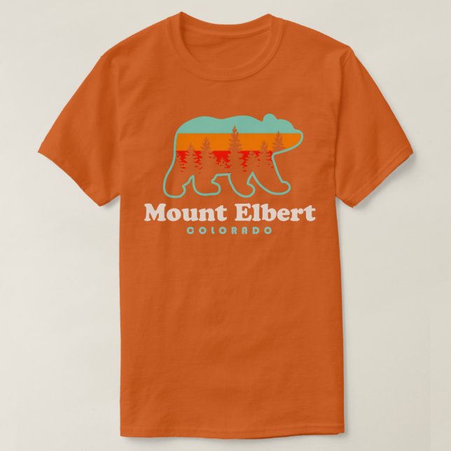 Mount Elbert Colorado Wanderbär Retro T-Shirt (Design vorne)