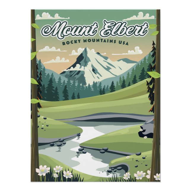 Mount Elbert Rocky Mountains Reiseposter Poster (Vorderseite)