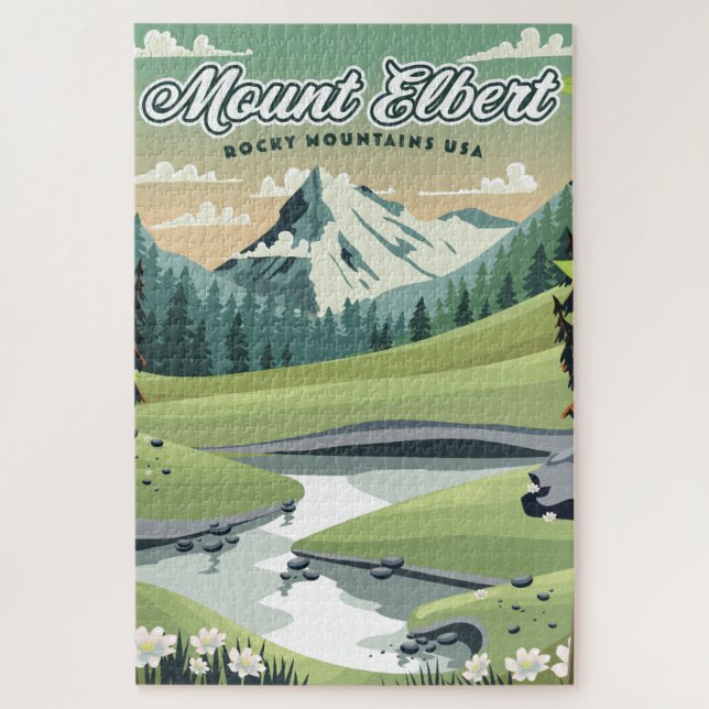 Mount Elbert Rocky Mountains Reiseposter Puzzle (Vertikal)