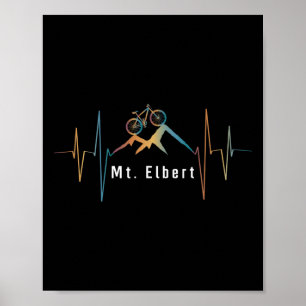 Mount Elbert Summit Mountainbiken Retro Herzschlag Poster