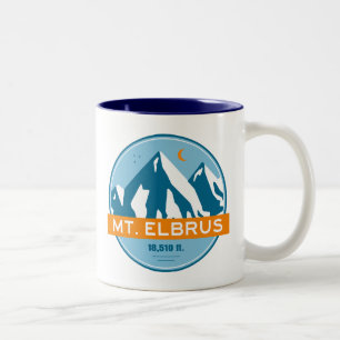 Mount Elbrus Russia Stars Moon Zweifarbige Tasse