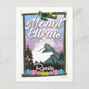 Mount Elbrus, russisches Reiseplakat Postkarte