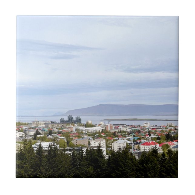 Mount Esja Reykjavik Island City Foto Fliese (Vorderseite)